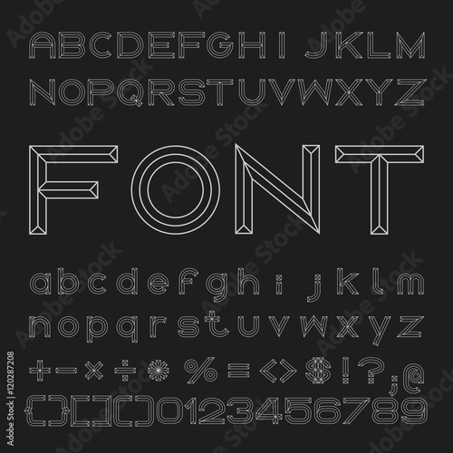 Create Alphabet Vector Font Design white font on a black background
