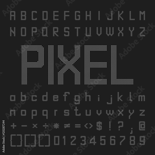Create Alphabet Vector Font Design white font on a black background