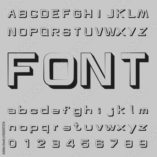 Create Alphabet Vector Font Design black font on a gray background