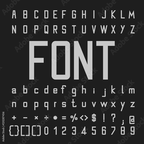 Create Alphabet Vector Font Design white font on a black background