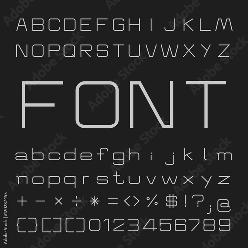 Create Alphabet Vector Font Design white font on a black background