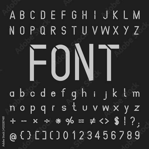 Create Alphabet Vector Font Design white font on a black background