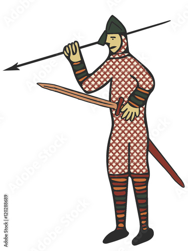 Medieval Style Artwork of Norman soldier.