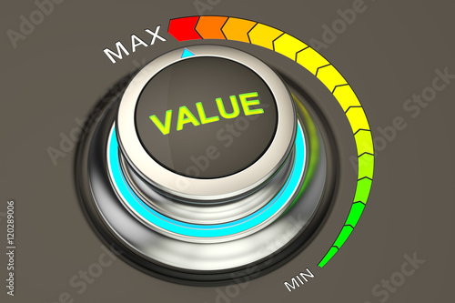 value concept, max level of value. 3D rendering photo