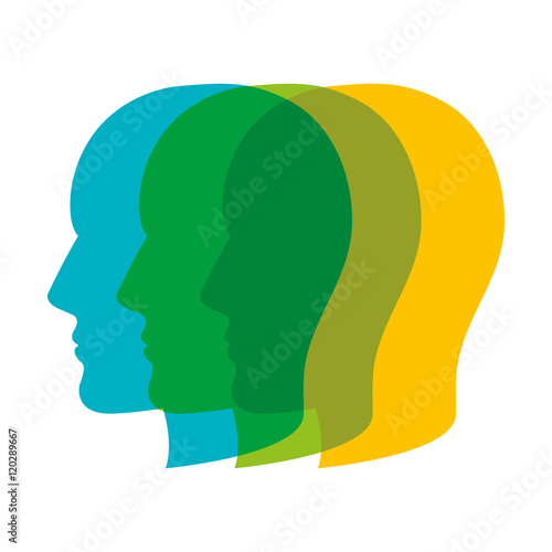 human heads profile colorful. team work concept. vector illustration © Gstudio