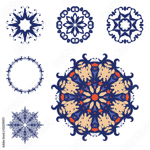 Set of six mandalas