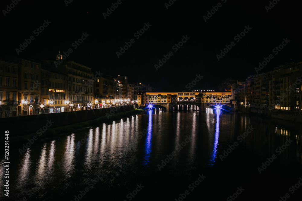Ponte Vecchio night view, Florence, Italy
