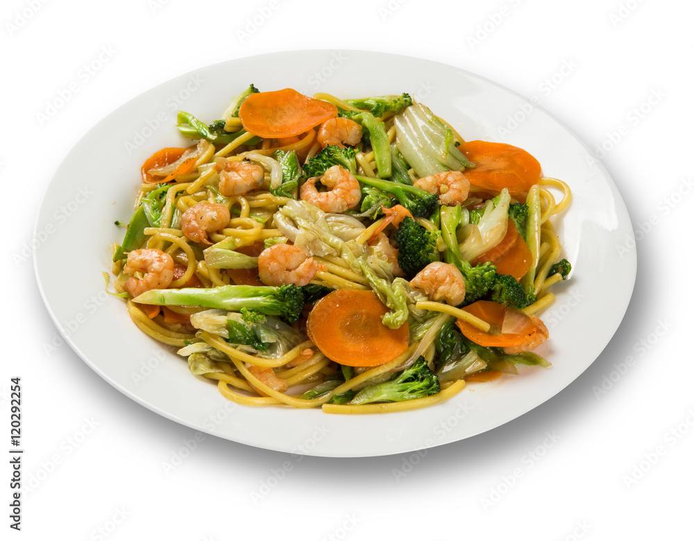 Thai food Pad thai , Stir fry noodles with shrimp and vegetables Thai food Pad thai , Stir fry noodles with shrimp and vegetables