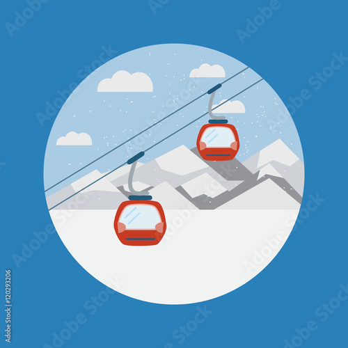 Ski Lift Gondola in Mountains