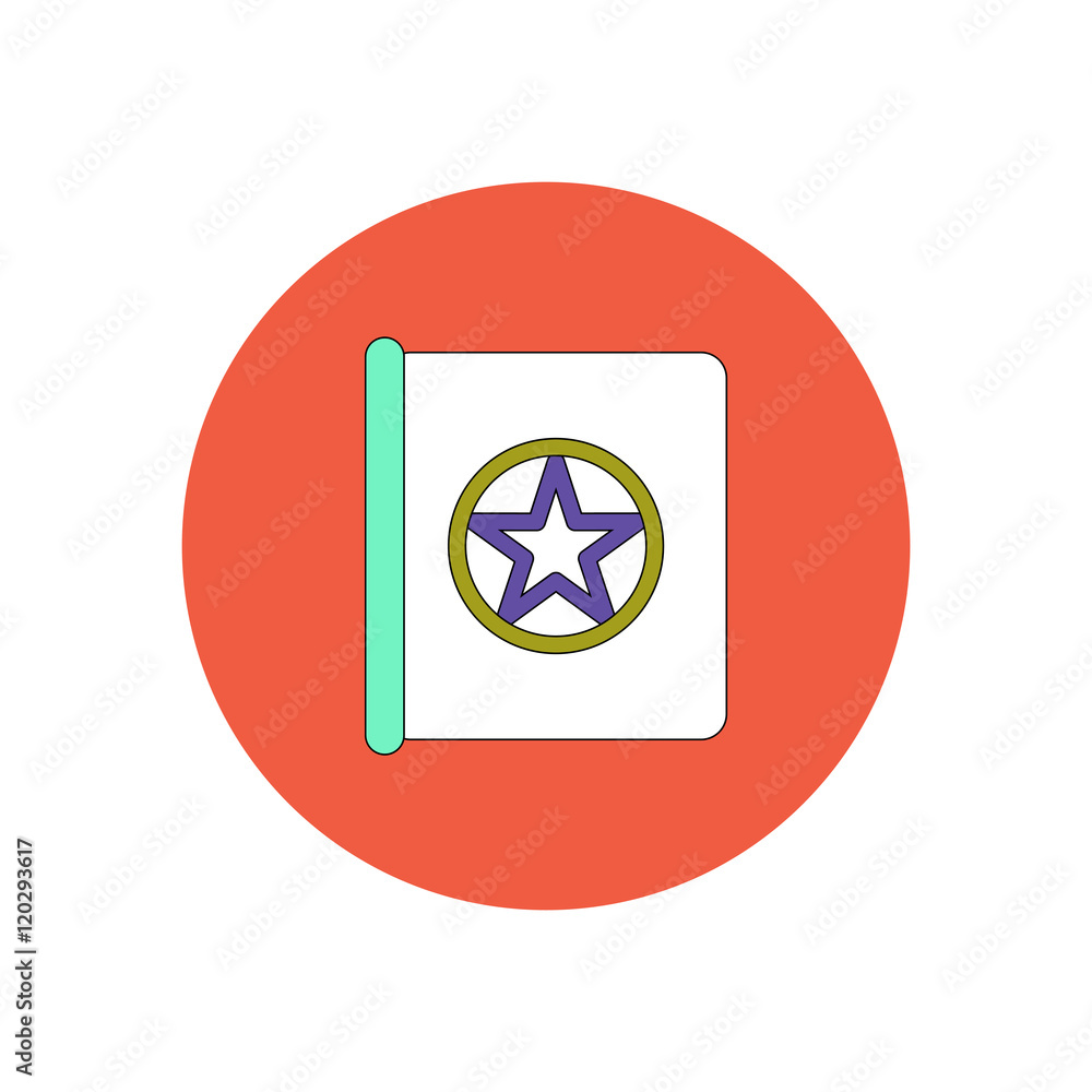 Vector illustration in flat design Halloween icon Old magic book Vector illustration in flat design Halloween icon Old magic book