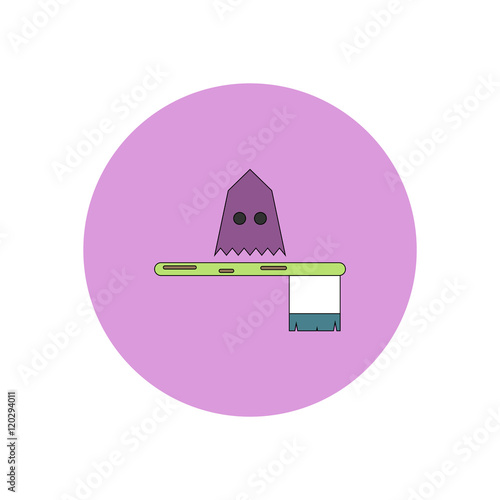 Vector illustration in flat design Halloween icon Executioner and ax