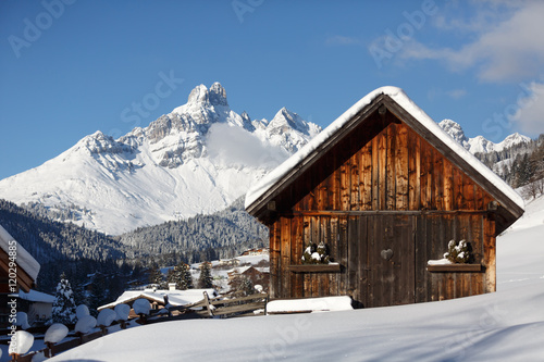 Urige Berghütte in den Alpen © Olha Sydorenko