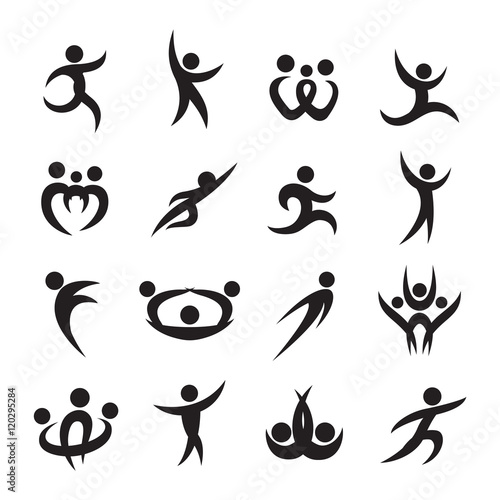 Abstract people silhouette icon