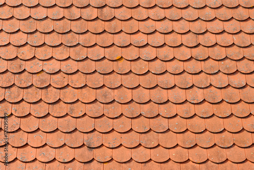 Red roof tiles texture.