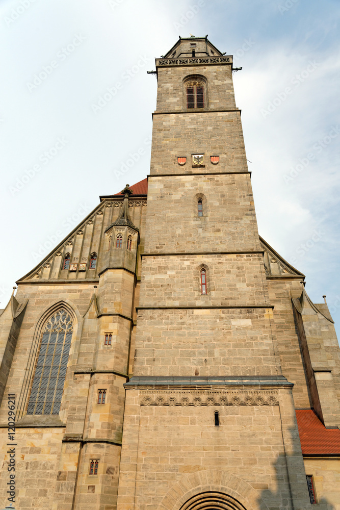  The Church of St. George in Dinkelsbuhl, Bavaria. It is a masterpiece in the Gothic style of the late 15th century by Nikolaus Eseler.