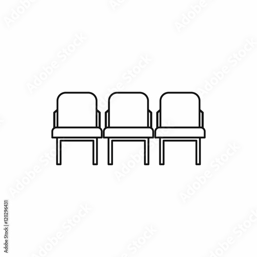 Row seats icon in outline style on a white background vector illustration