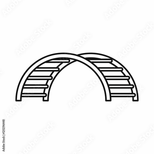 Climbing stairs on a playground icon in outline style on a white background vector illustration