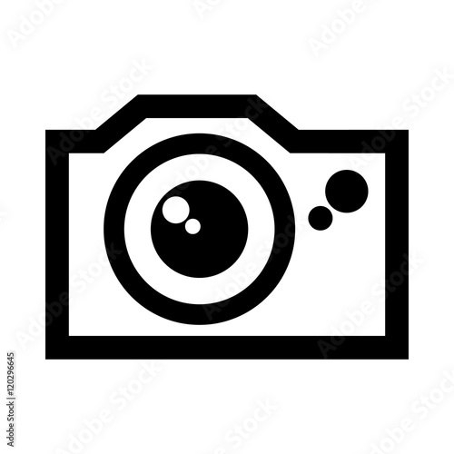 Photo camera icon in simple style on a white background vector illustration