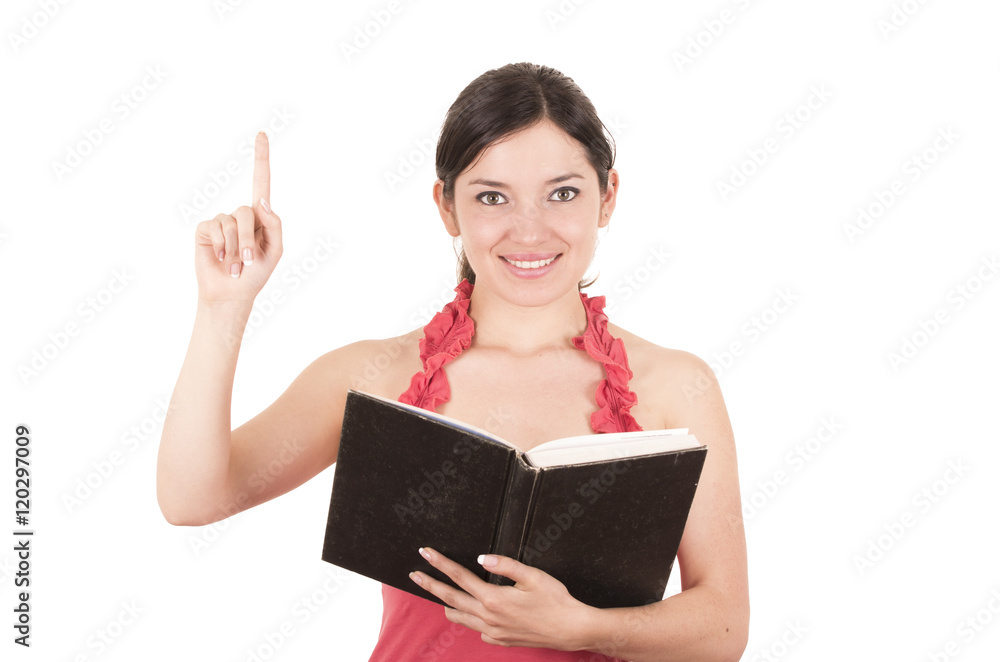 beautiful young female teacher holding book beautiful young female teacher holding book