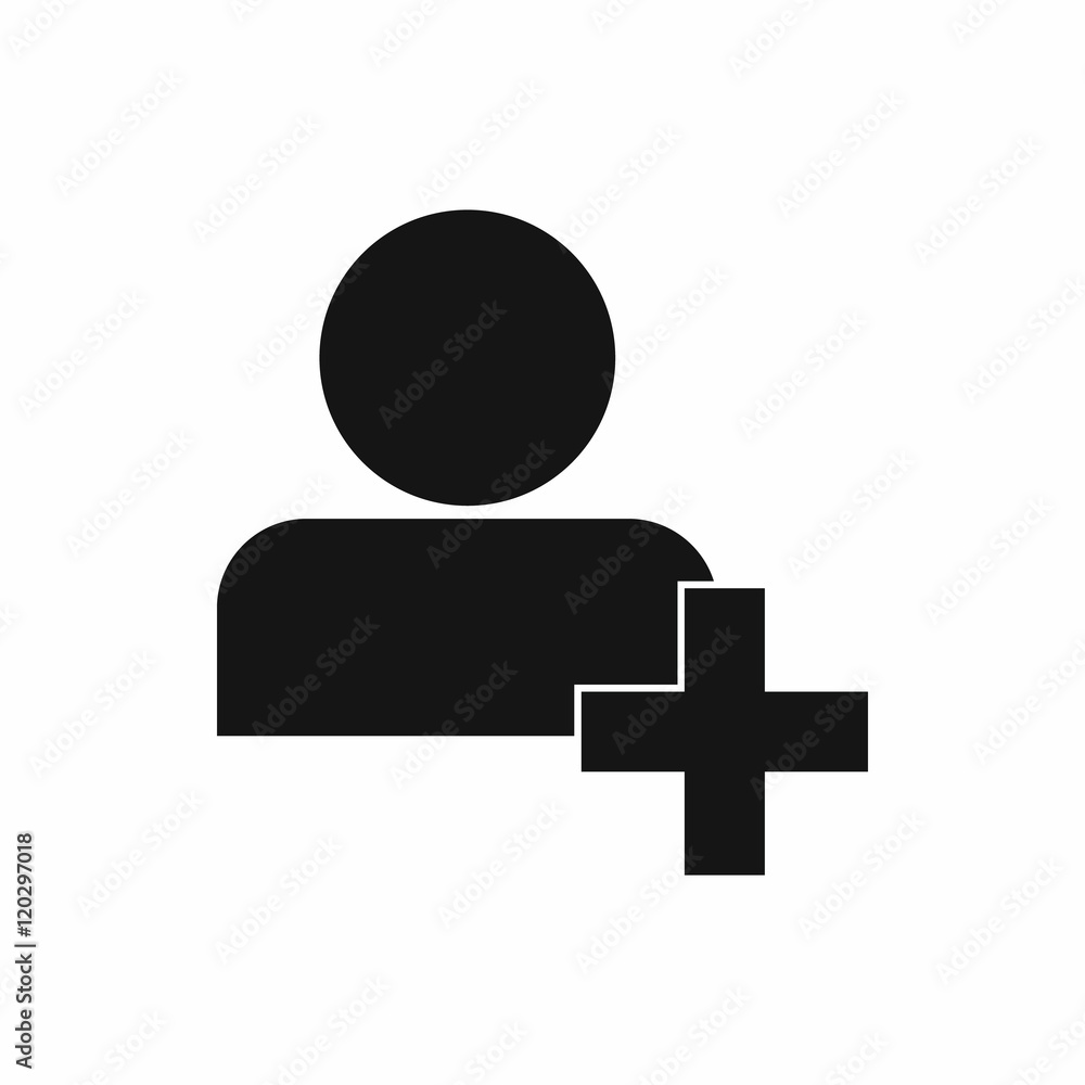 Add new user account or add new friend in simple style isolated on white background vector illustration Add new user account or add new friend in simple style isolated on white background vector illustration