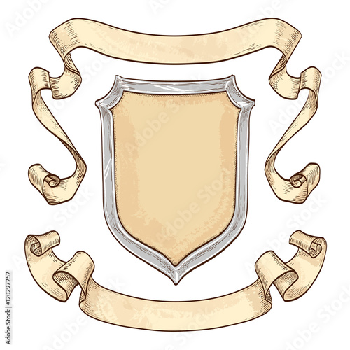 Vintage ribbons and shield