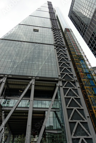 The famous office building - The Cheesegrater (Leadenhall Building) in the City of London, one of the leading centers of global finance.