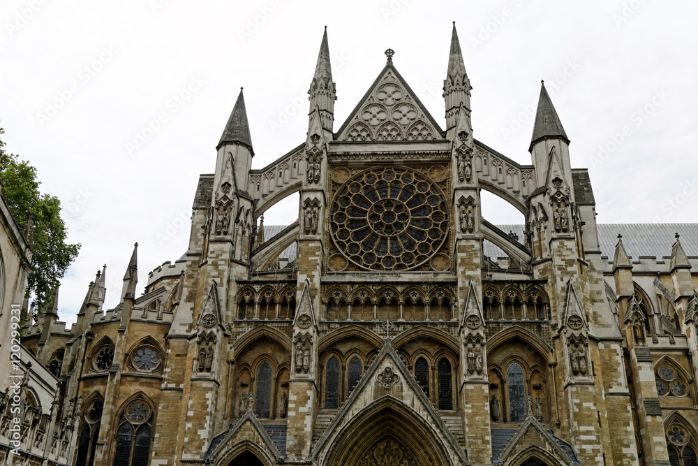 Westminster Abbey (Collegiate Church of St Peter at Westminster) - Gothic church in City of Westminster, London. Westminster is traditional place of coronation for English monarchs.