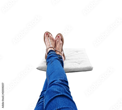 lange Beine mit Sandaletten...