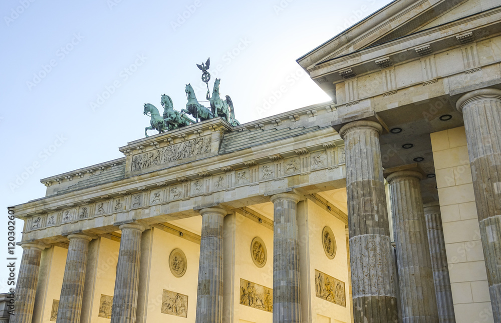 Famous Brandenburg Gate in Berlin called Brandenburger Tor