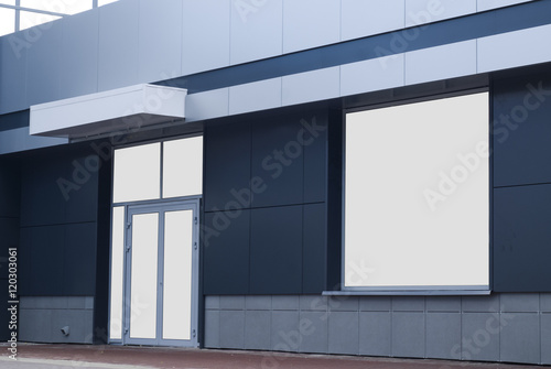 Mock up showcase with a door and windows for your design.