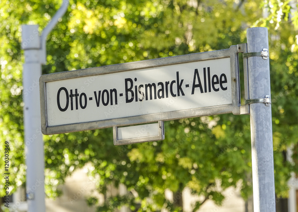 Street sign Otto von Bismarck Allee