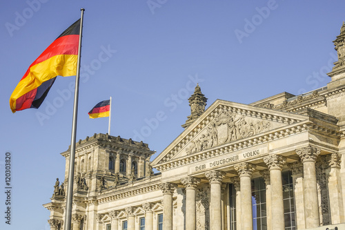 Federal Government Office - German Bundestag Reichtagsgebaeude in Berlin