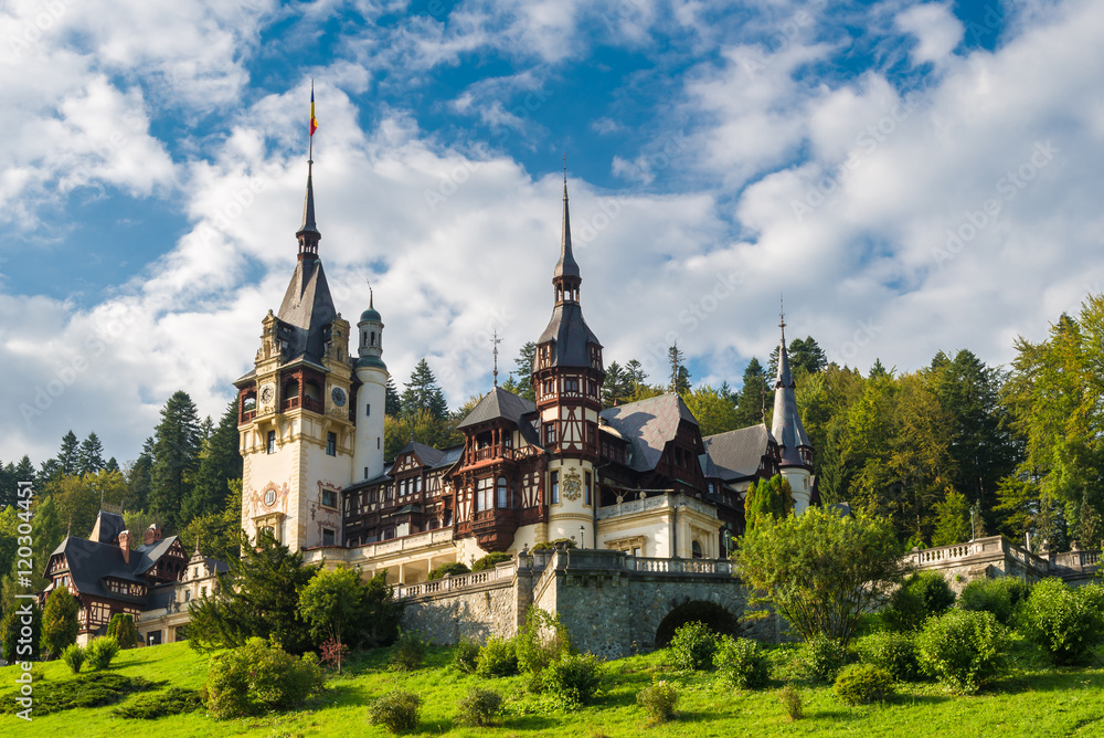 Peles castle Sinaia, Transylvania, Romania protected by Unesco World Heritage Site Peles castle Sinaia, Transylvania, Romania protected by Unesco World Heritage Site