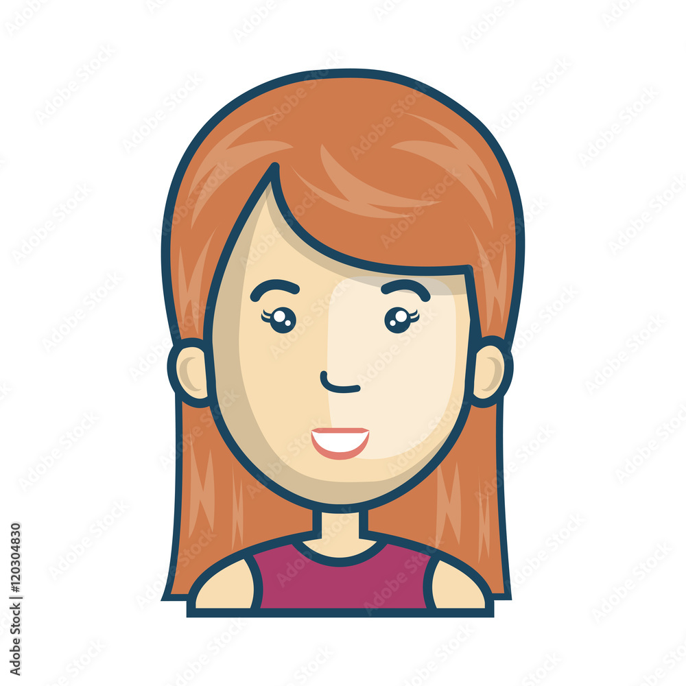 avatar face woman cartoon smiling. female person. vector illustration avatar face woman cartoon smiling. female person. vector illustration