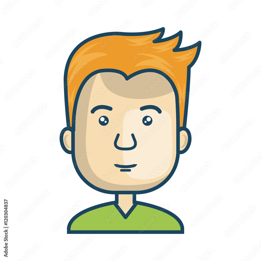 avatar face man cartoon male person. vector illustration