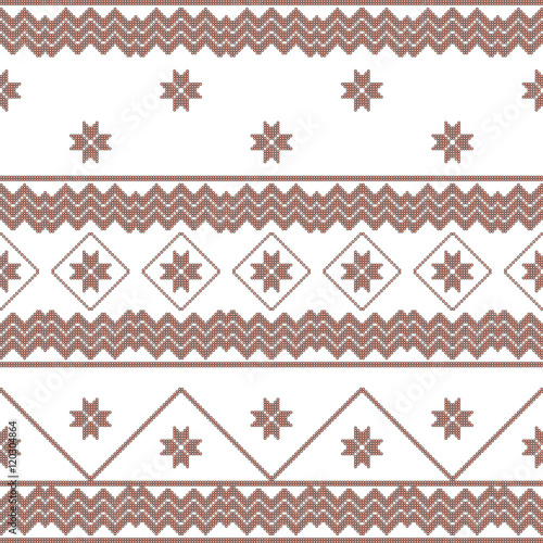 scheme for embroidery Nordic style, made of round pixels. Vector illustration.