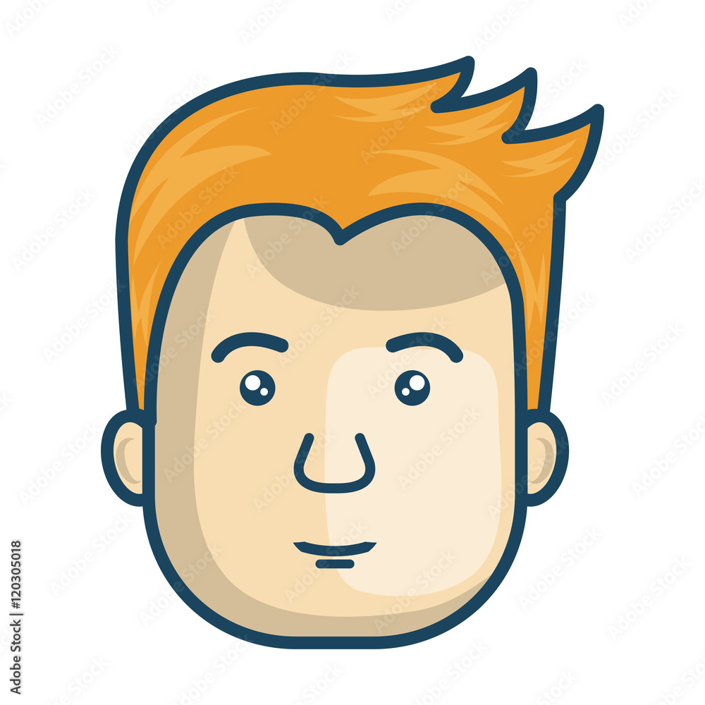 Obraz premium avatar face man cartoon male person. vector illustration