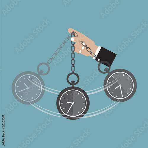 Hypnotism By Using A Clock Vector Illustration