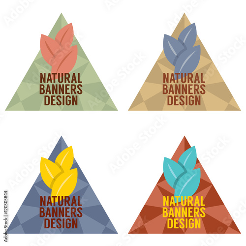 Natural Banners Design Set Vintage Style Vector Illustration