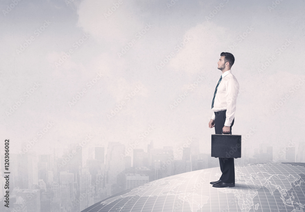 man standing in front of city landscape man standing in front of city landscape