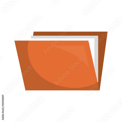 yellow file folders with documents paper. office element. vector illustration