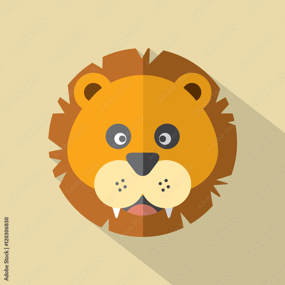 Modern Flat Design Lion Icon Vector Illustration Modern Flat Design Lion Icon Vector Illustration