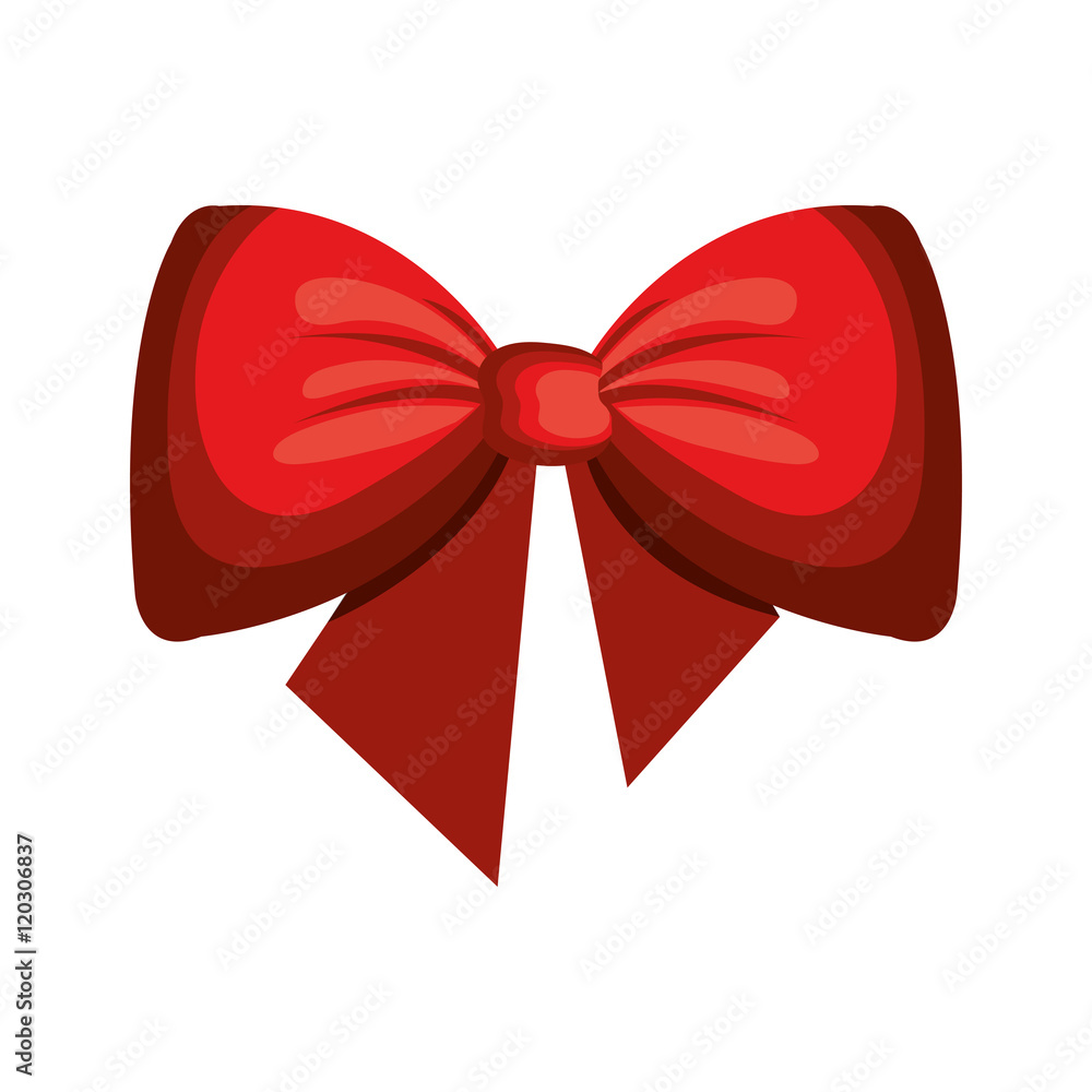 red bow ribbon traditional decoration. vector illustration red bow ribbon traditional decoration. vector illustration