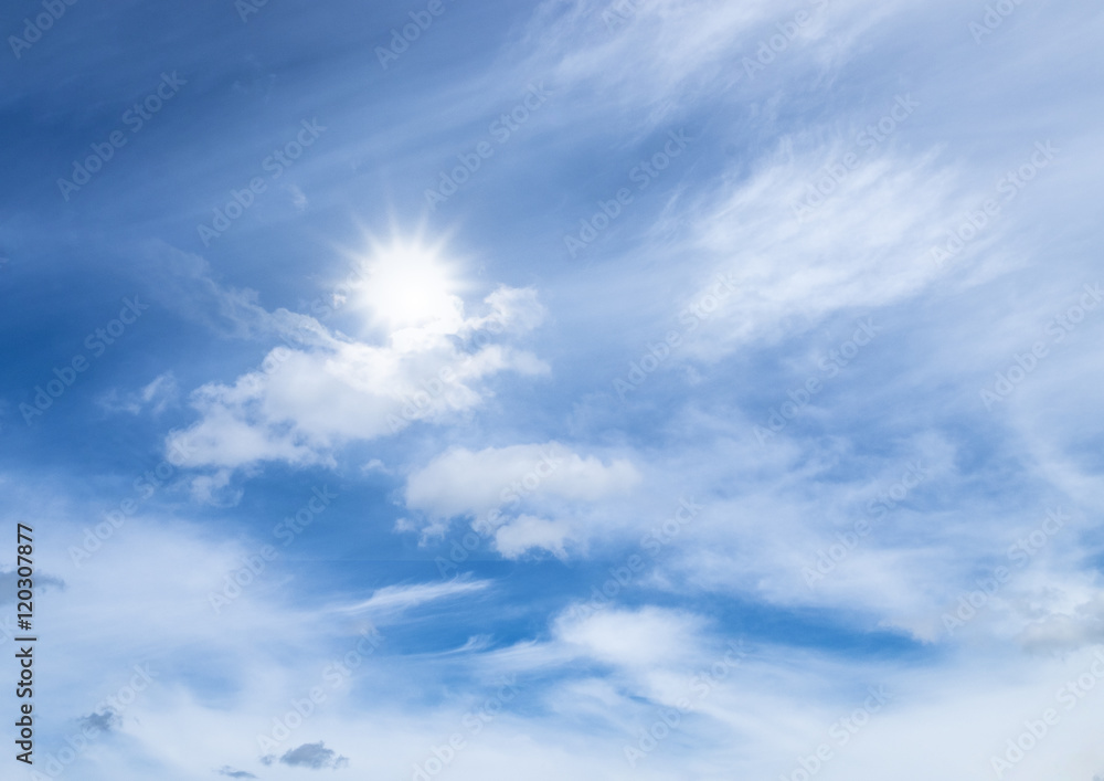 blue sky and sun blue sky and sun