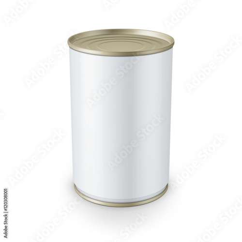 Tin can isolated on white background