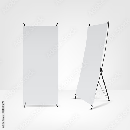 blank roll up banners.Vector illustration.