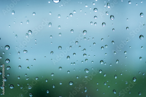 Drop rain in glass