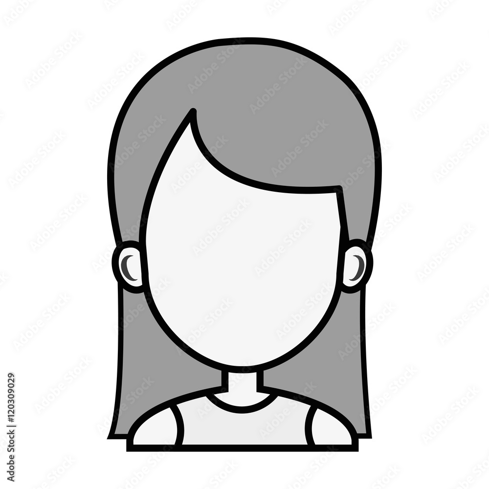Fototapeta premium avatar face woman silhouette female person. vector illustration