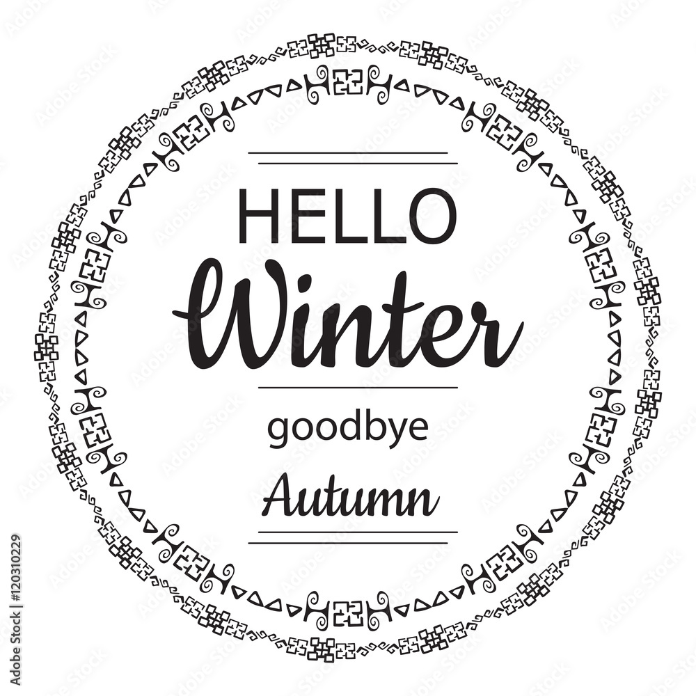 Hello winter goodbye autumn card