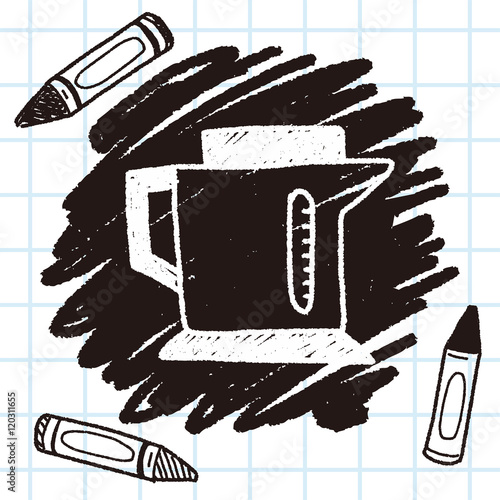 kitchenware hot water bottle doodle drawing